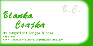 blanka csajka business card